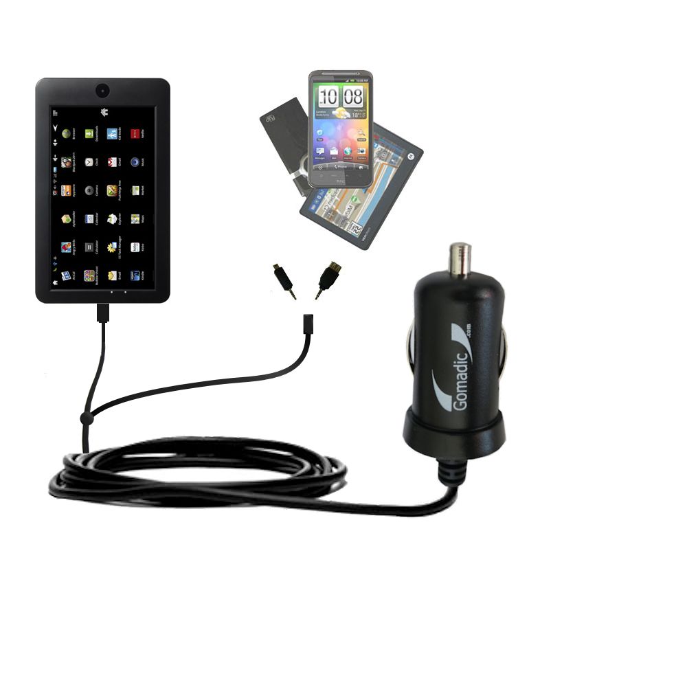 mini Double Car Charger with tips including compatible with the Maylong M-270 / M270