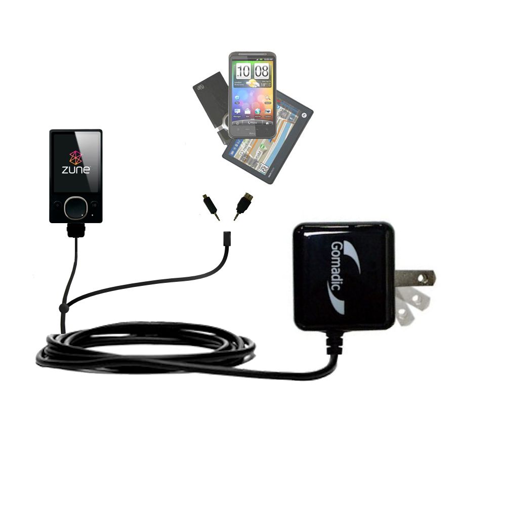 Double Wall Home Charger with tips including compatible with the Microsoft Zune 8 / 12