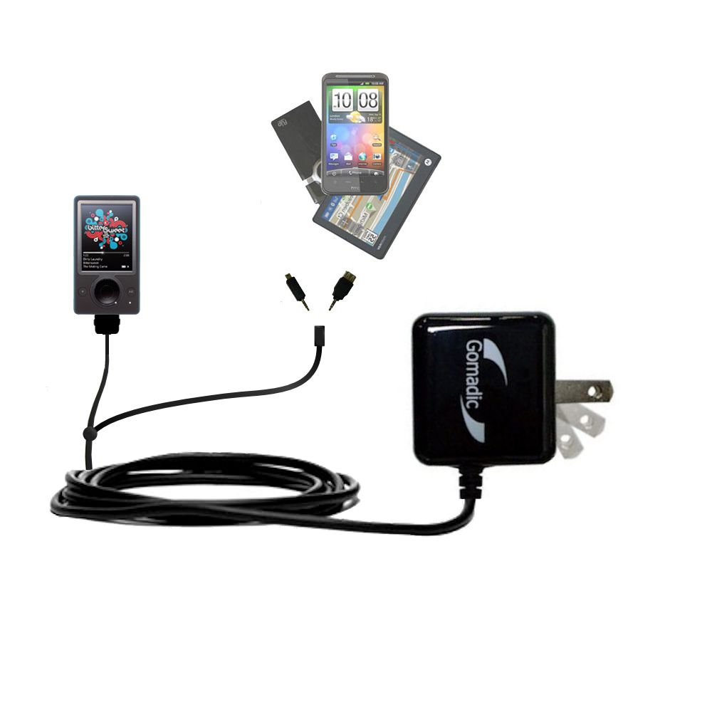 Double Wall Home Charger with tips including compatible with the Microsoft Zune (1st Generation)
