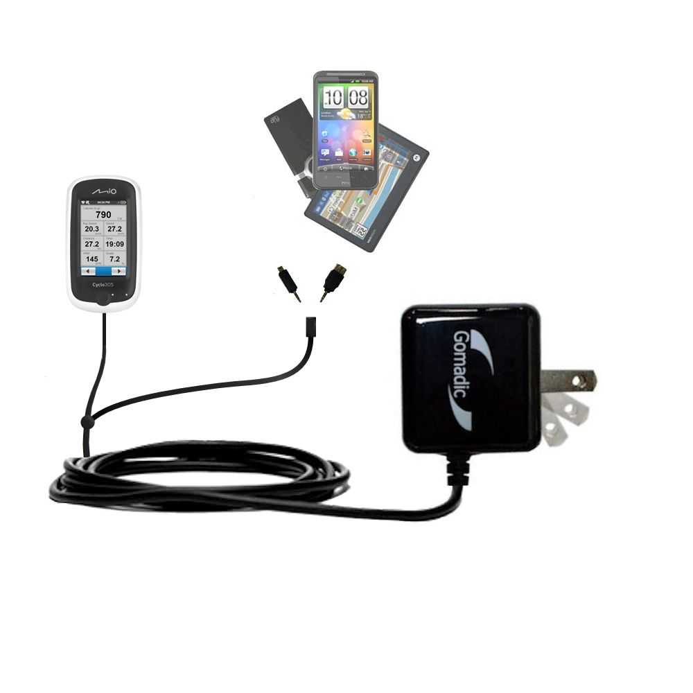 Double Wall Home Charger with tips including compatible with the Mio Cyclo 305 / 305 HC