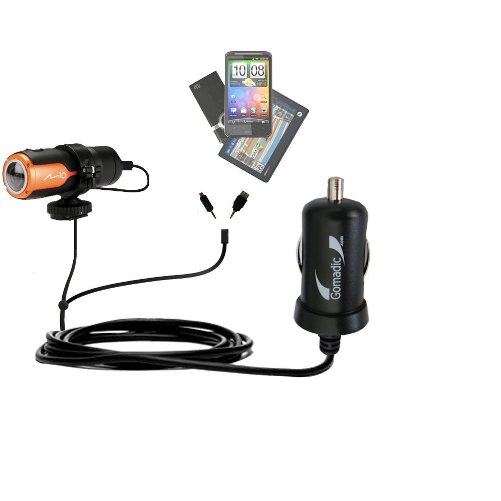 mini Double Car Charger with tips including compatible with the Mio MiVue M350