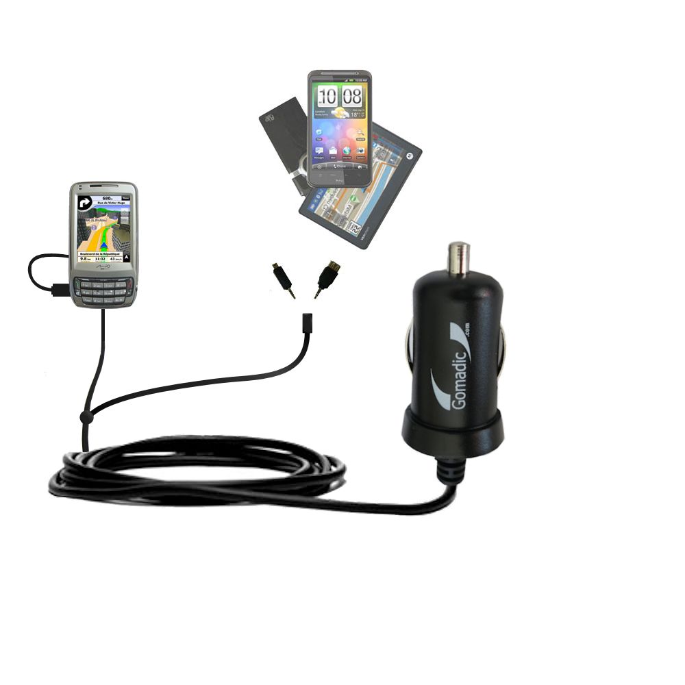 mini Double Car Charger with tips including compatible with the Mio A702