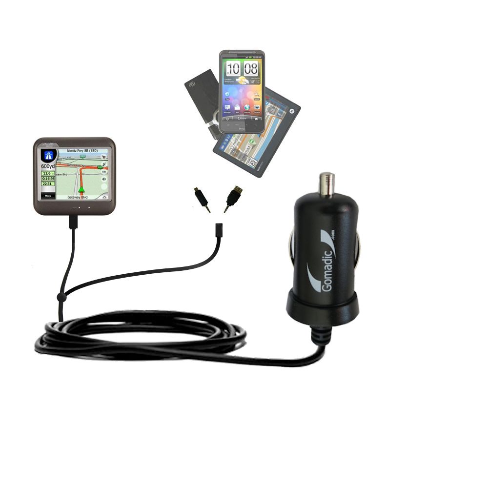 mini Double Car Charger with tips including compatible with the Mio C230