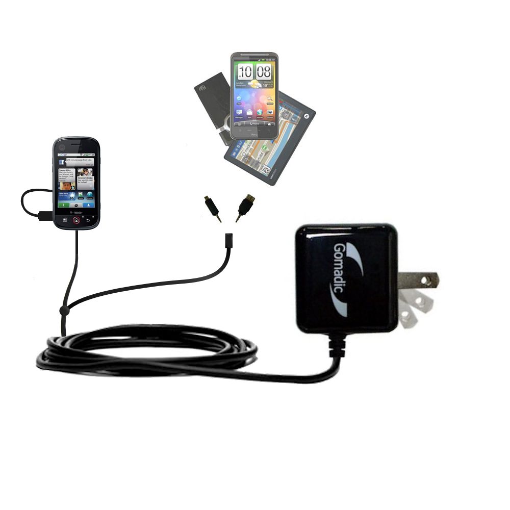 Double Wall Home Charger with tips including compatible with the Motorola  CLIQ MB200