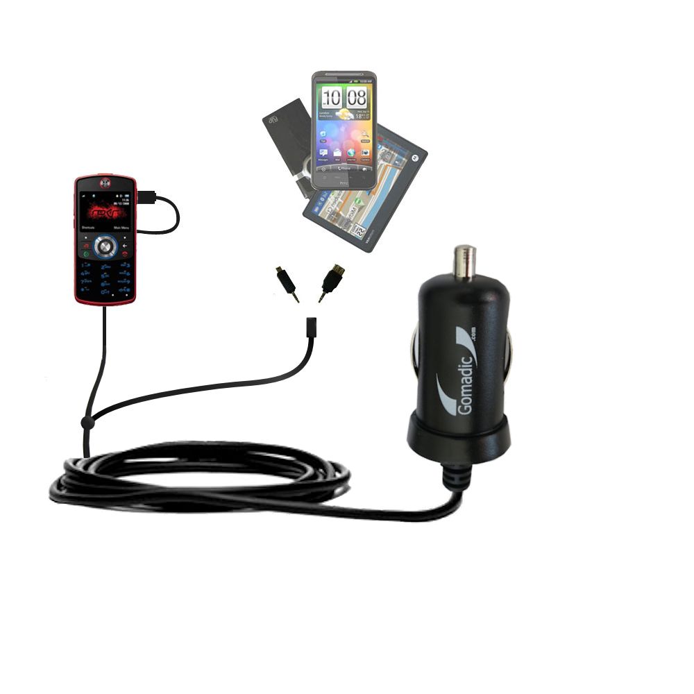 mini Double Car Charger with tips including compatible with the Motorola  ROKR EM30