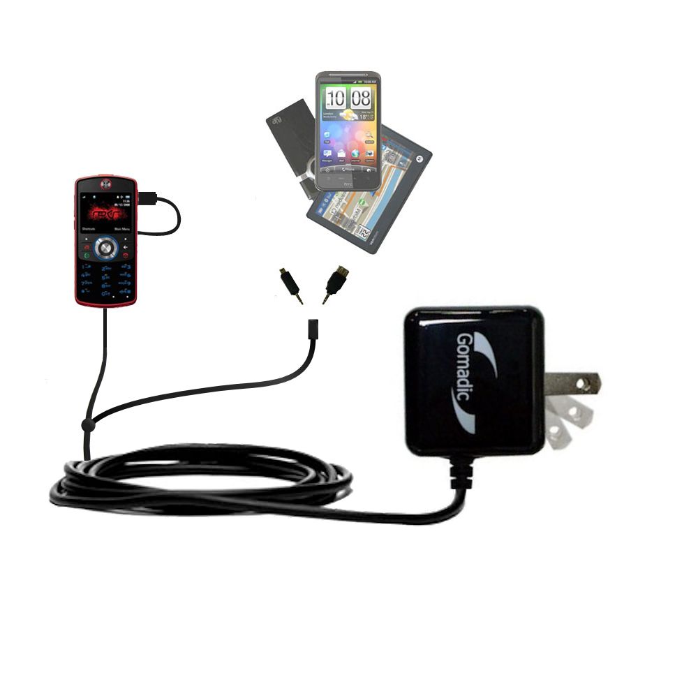 Double Wall Home Charger with tips including compatible with the Motorola  ROKR EM30