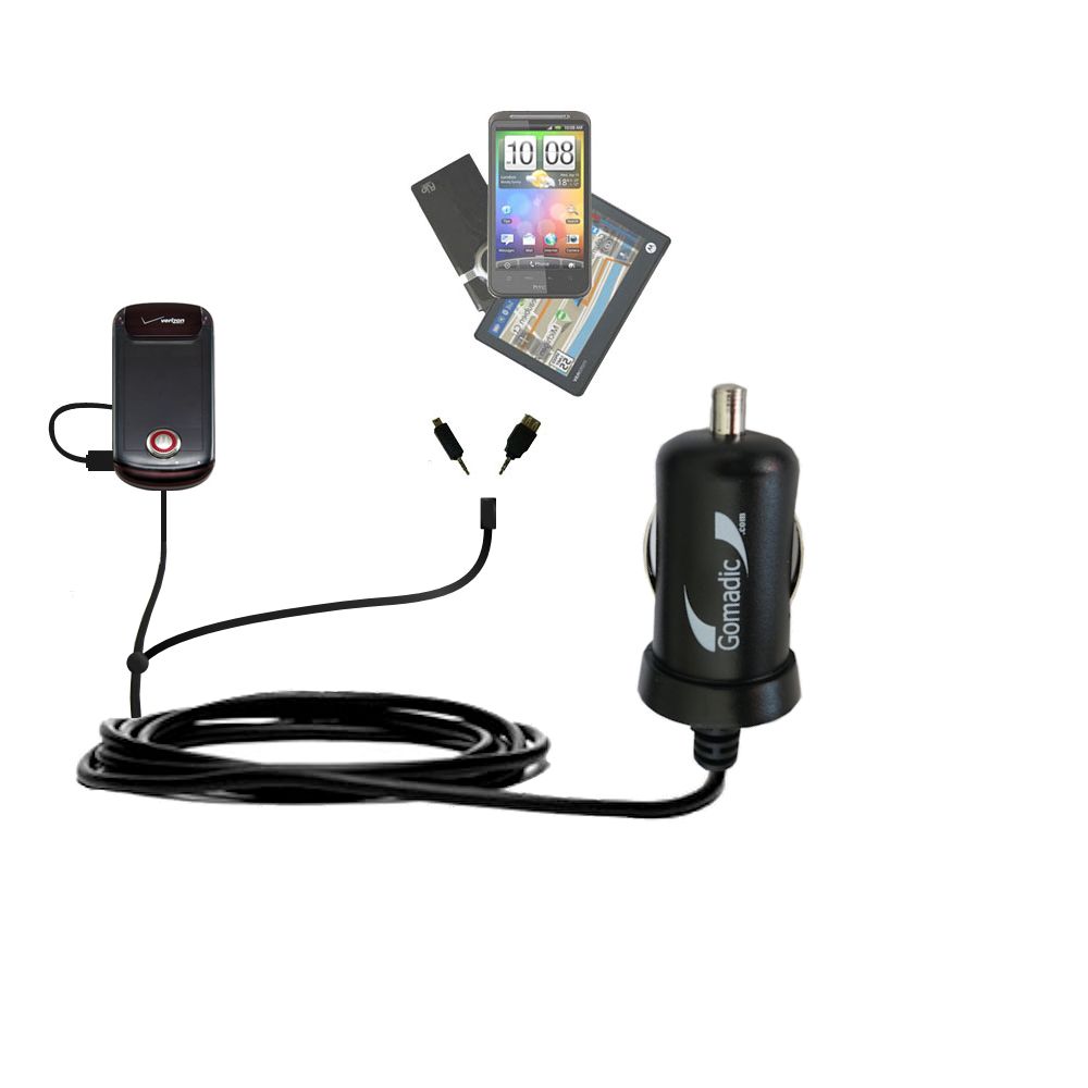 mini Double Car Charger with tips including compatible with the Motorola Blaze