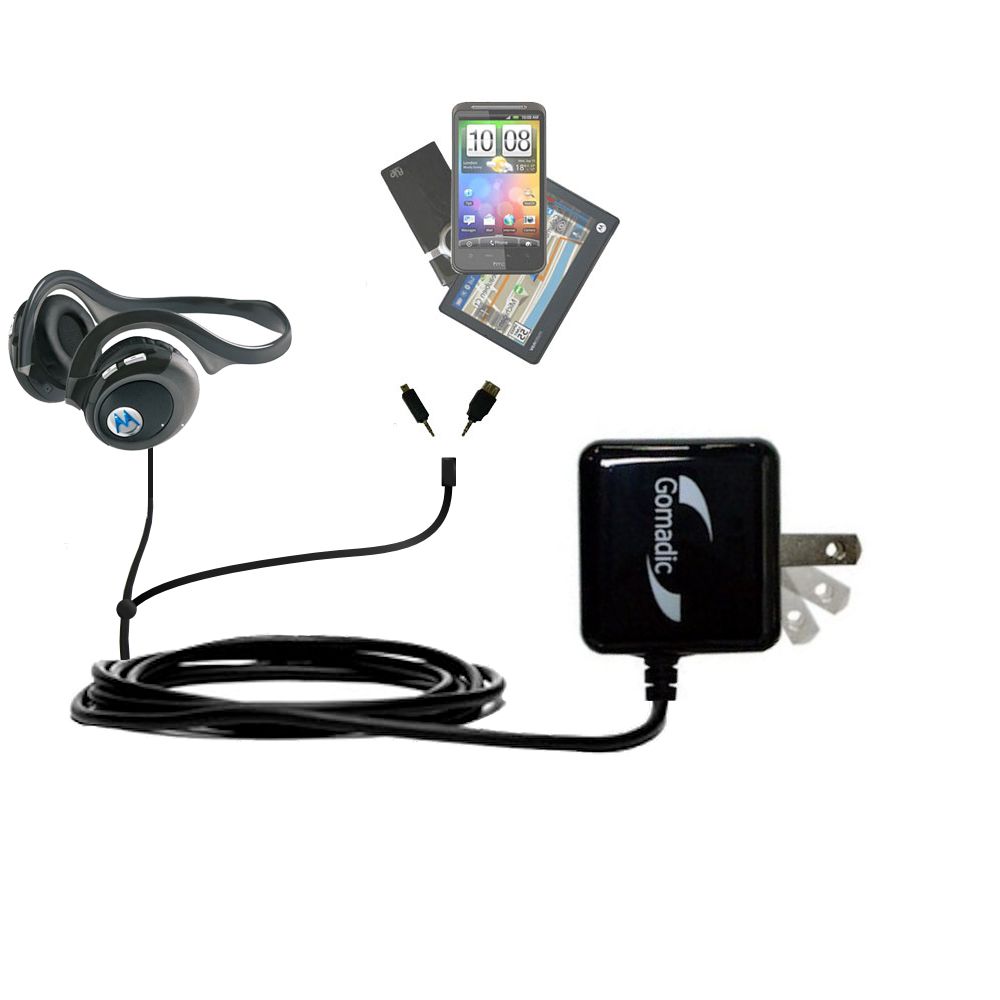 Double Wall Home Charger with tips including compatible with the Motorola BT820