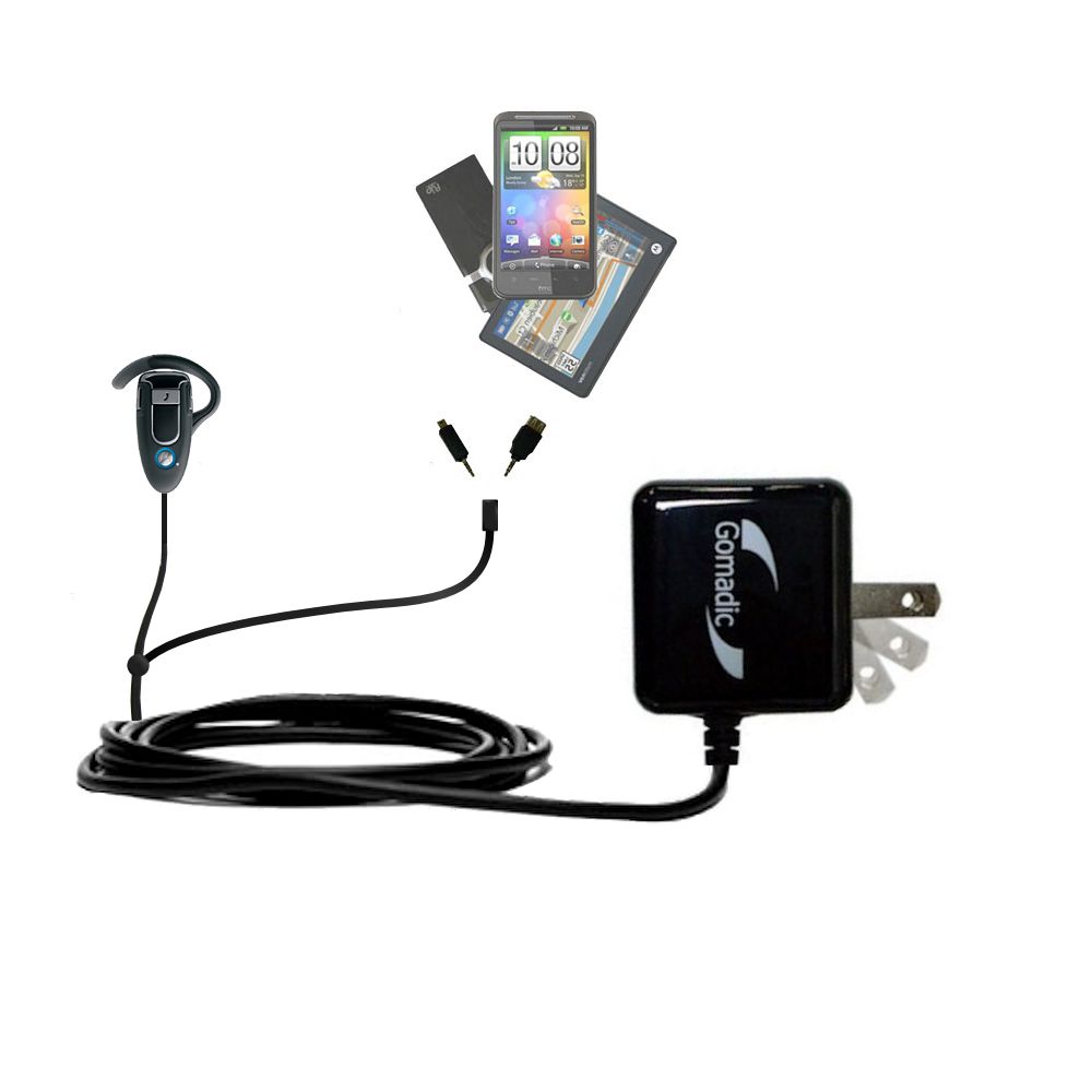 Double Wall Home Charger with tips including compatible with the Motorola H500