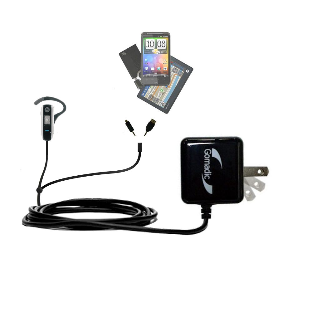 Double Wall Home Charger with tips including compatible with the Motorola H550