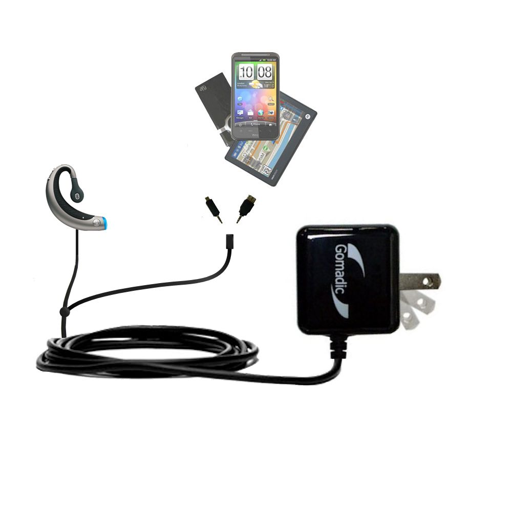Double Wall Home Charger with tips including compatible with the Motorola H605