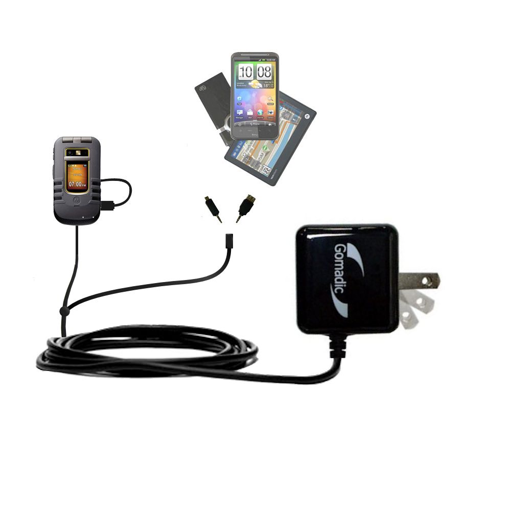 Double Wall Home Charger with tips including compatible with the Motorola Brute i680