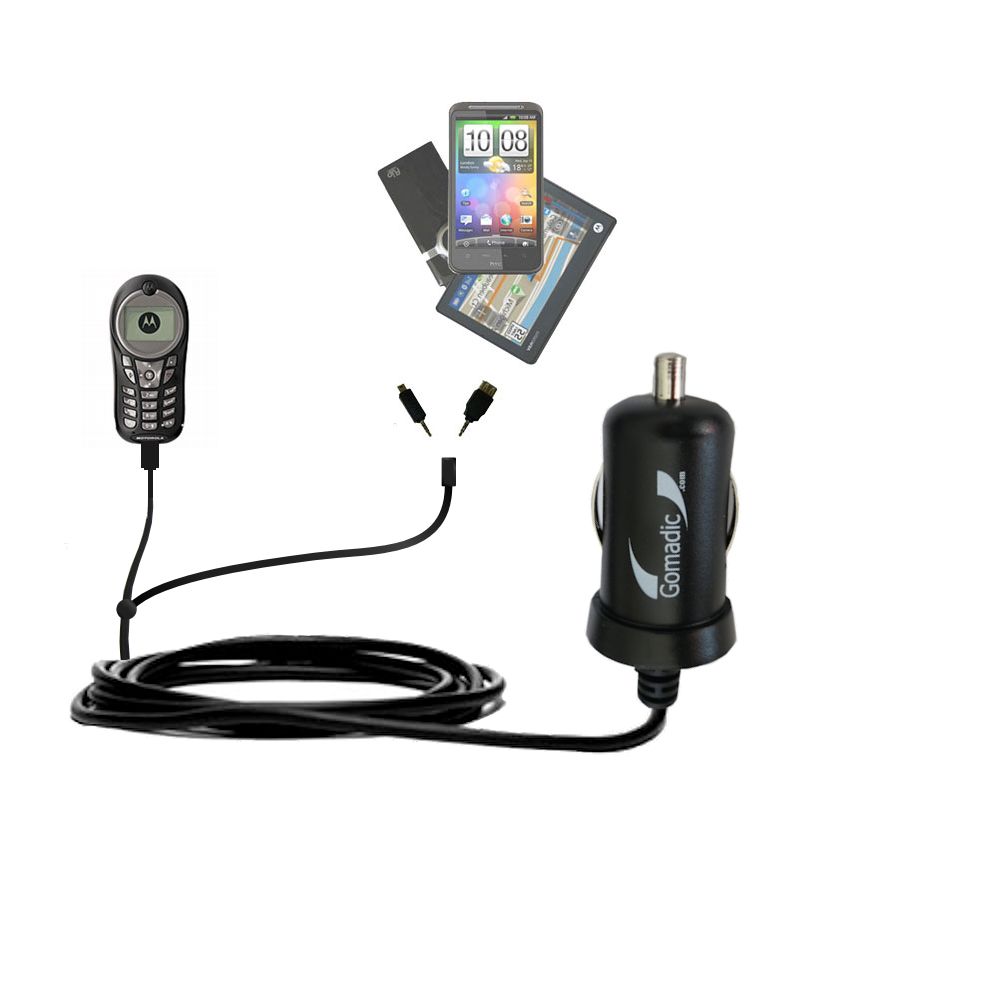 mini Double Car Charger with tips including compatible with the Motorola C115