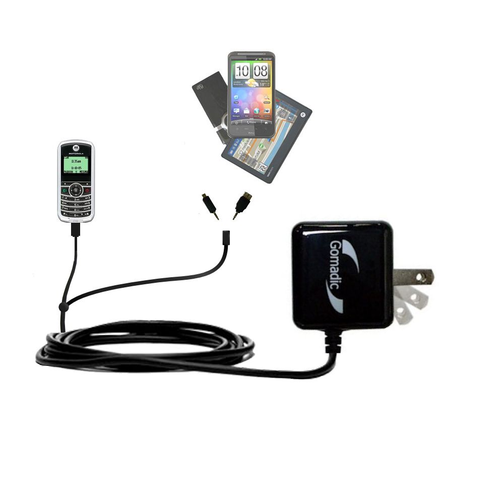 Double Wall Home Charger with tips including compatible with the Motorola C118
