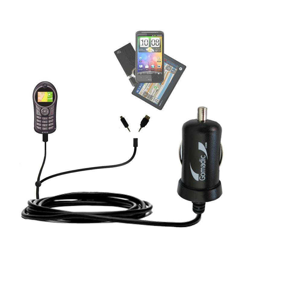 mini Double Car Charger with tips including compatible with the Motorola C155