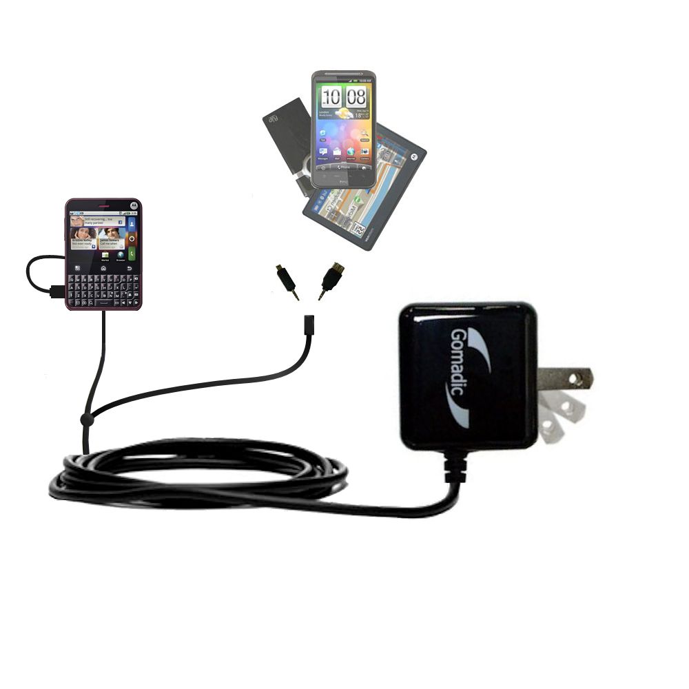 Double Wall Home Charger with tips including compatible with the Motorola CHARM