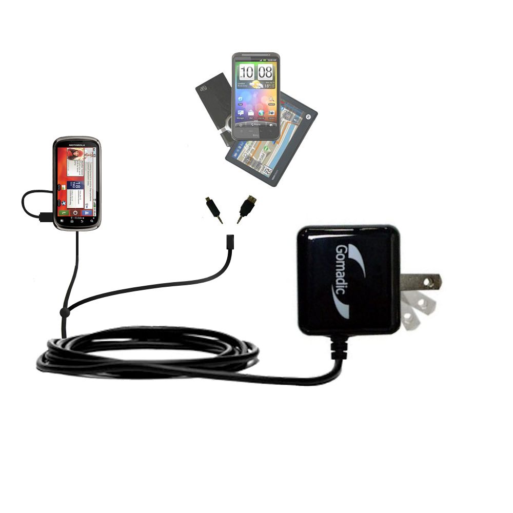 Double Wall Home Charger with tips including compatible with the Motorola CLIQ 2