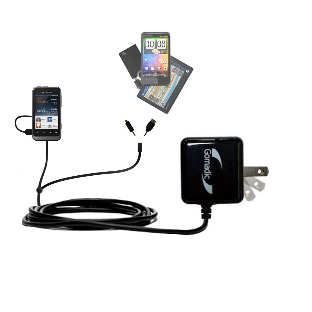 Double Wall Home Charger with tips including compatible with the Motorola DEFY Mini / XT320