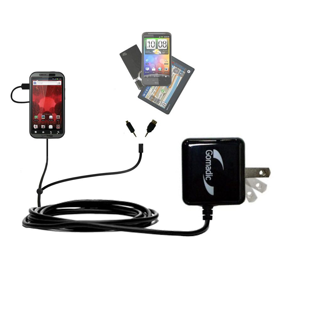 Double Wall Home Charger with tips including compatible with the Motorola DROID Bionic