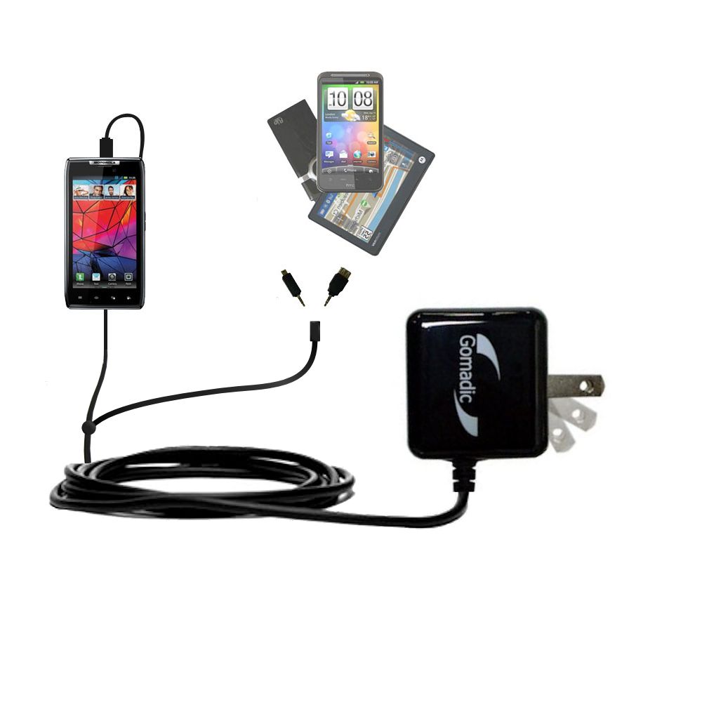 Double Wall Home Charger with tips including compatible with the Motorola DROID RAZR