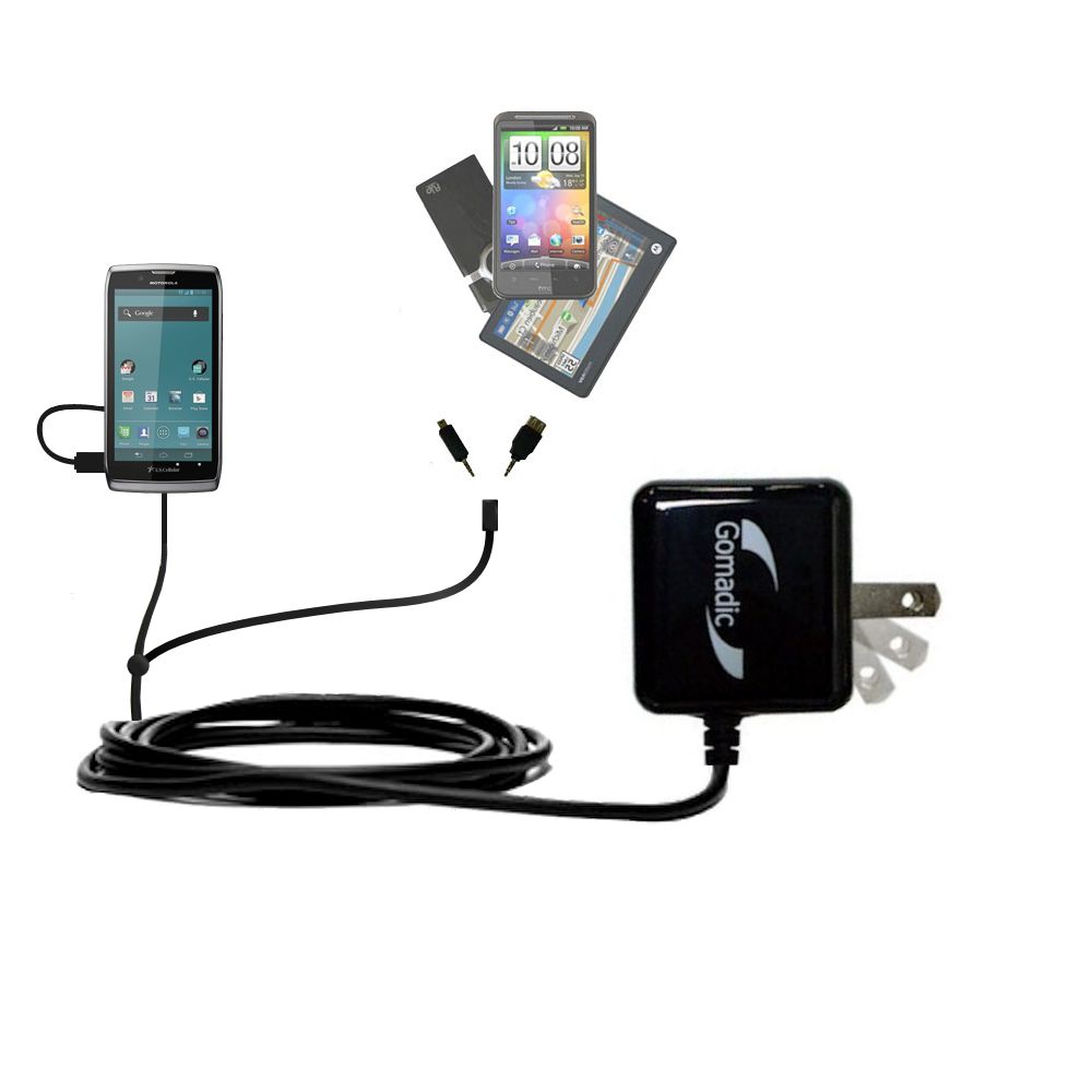 Double Wall Home Charger with tips including compatible with the Motorola ELECTRIFY 2