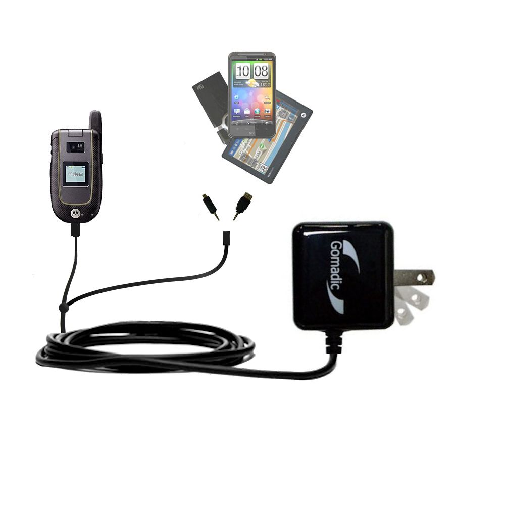 Double Wall Home Charger with tips including compatible with the Motorola Extreme