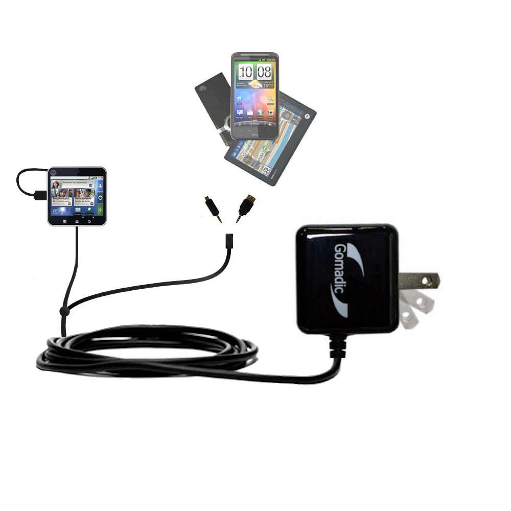 Double Wall Home Charger with tips including compatible with the Motorola FLIPOUT