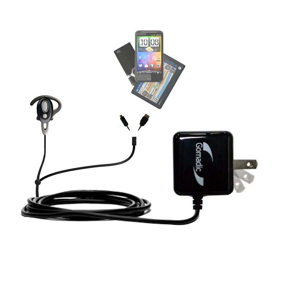 Double Wall Home Charger with tips including compatible with the Motorola H720 Headset