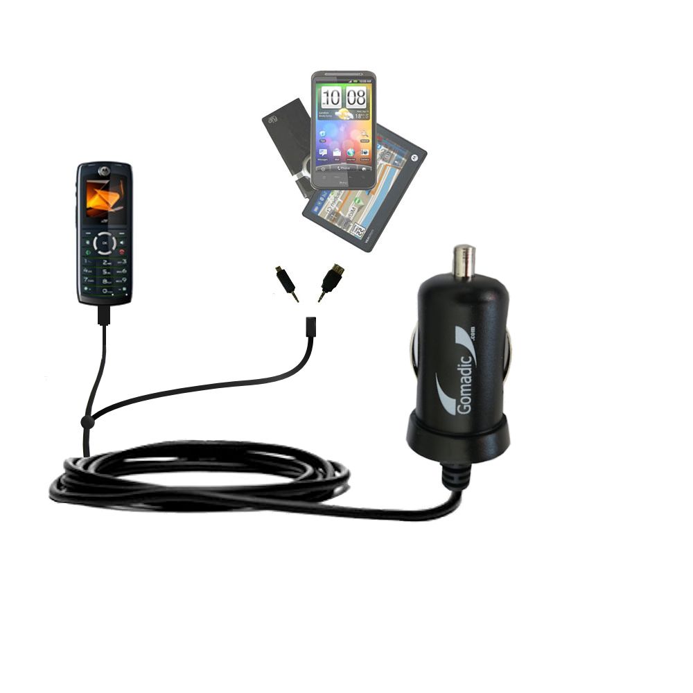 mini Double Car Charger with tips including compatible with the Motorola i290