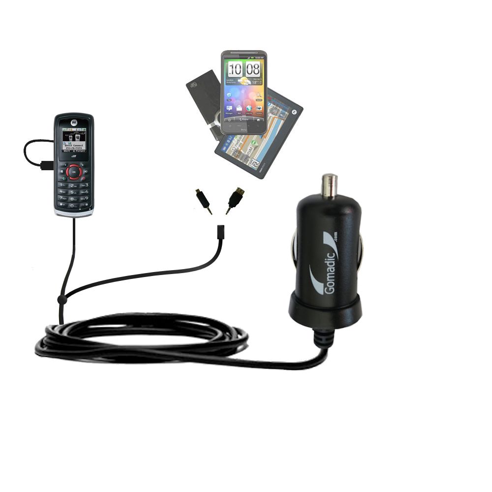 mini Double Car Charger with tips including compatible with the Motorola i335