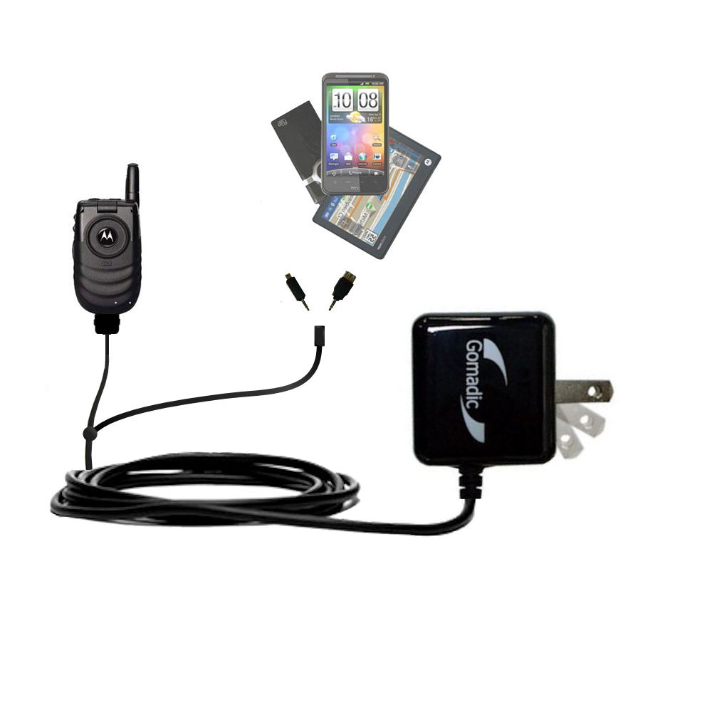 Double Wall Home Charger with tips including compatible with the Motorola i530