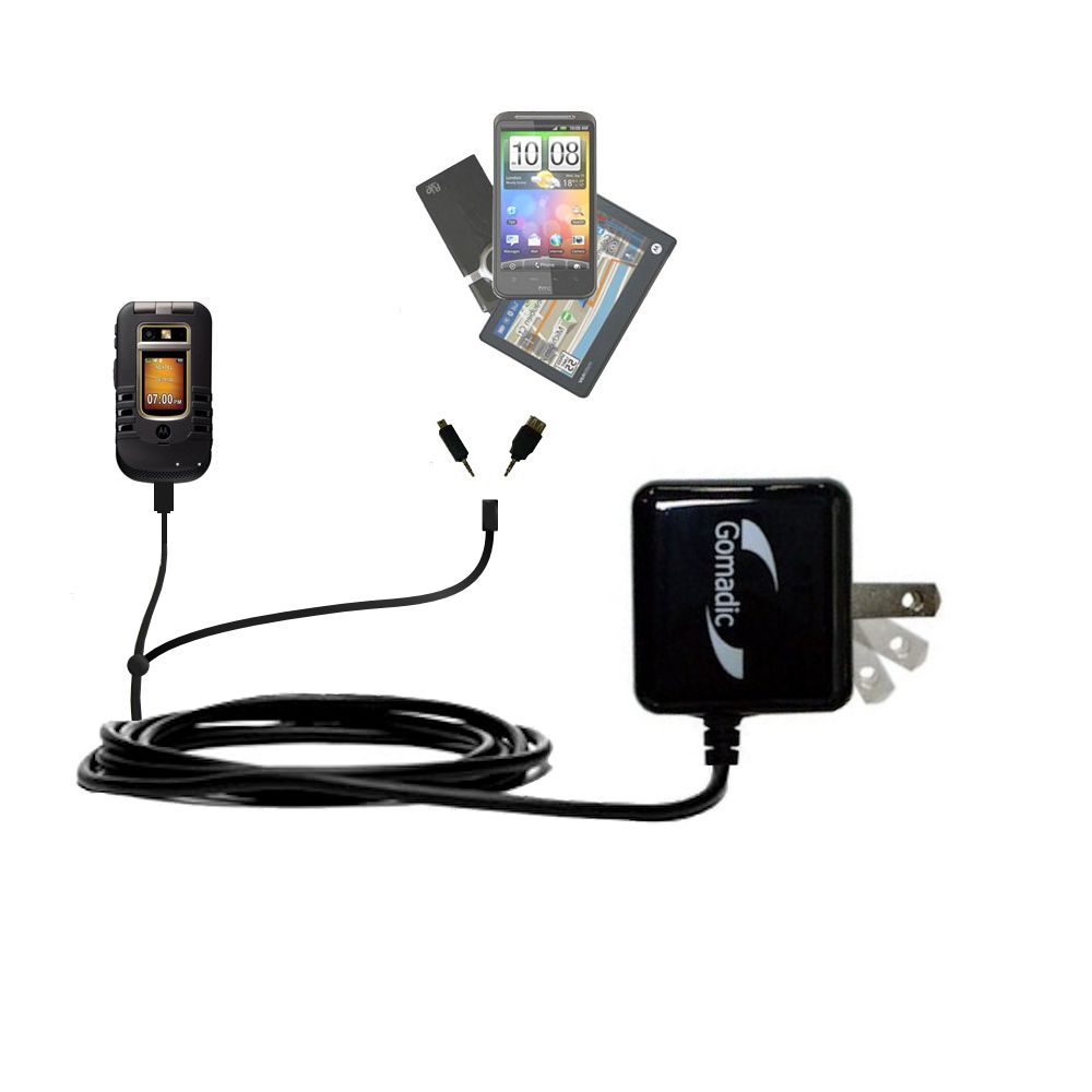 Double Wall Home Charger with tips including compatible with the Motorola i686