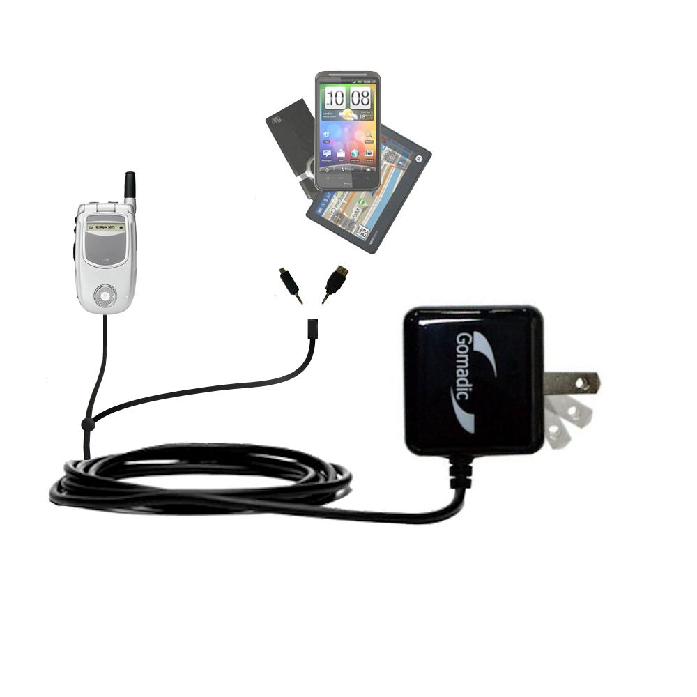 Double Wall Home Charger with tips including compatible with the Motorola i733