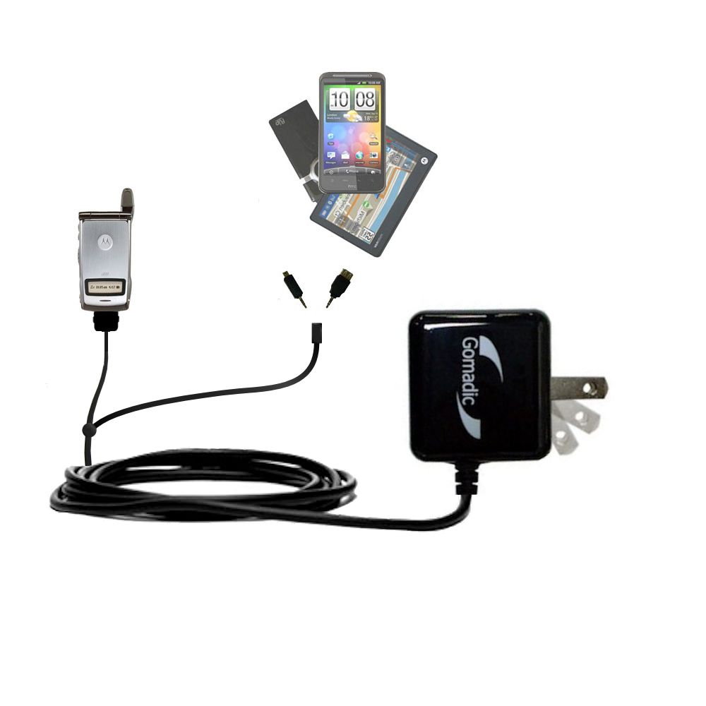 Double Wall Home Charger with tips including compatible with the Motorola i830