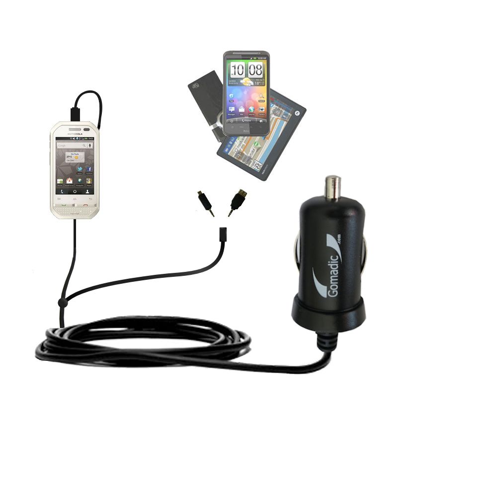 mini Double Car Charger with tips including compatible with the Motorola i867