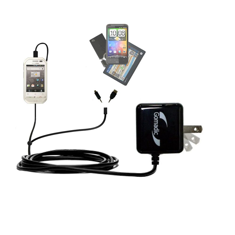Double Wall Home Charger with tips including compatible with the Motorola i867