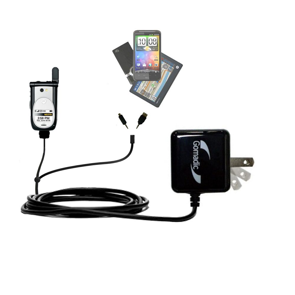Double Wall Home Charger with tips including compatible with the Motorola i930