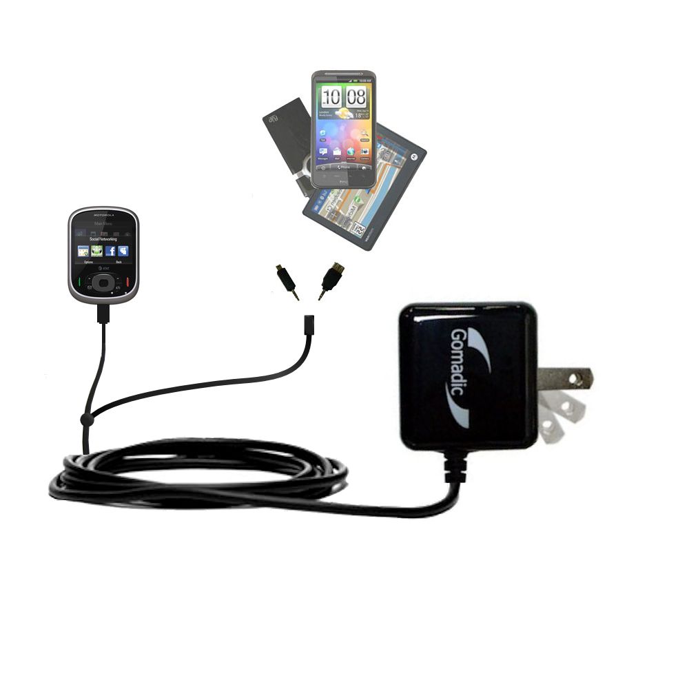 Double Wall Home Charger with tips including compatible with the Motorola Karma QA1
