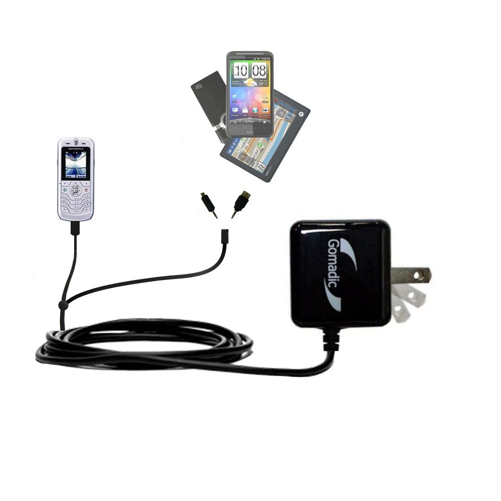 Double Wall Home Charger with tips including compatible with the Motorola L6