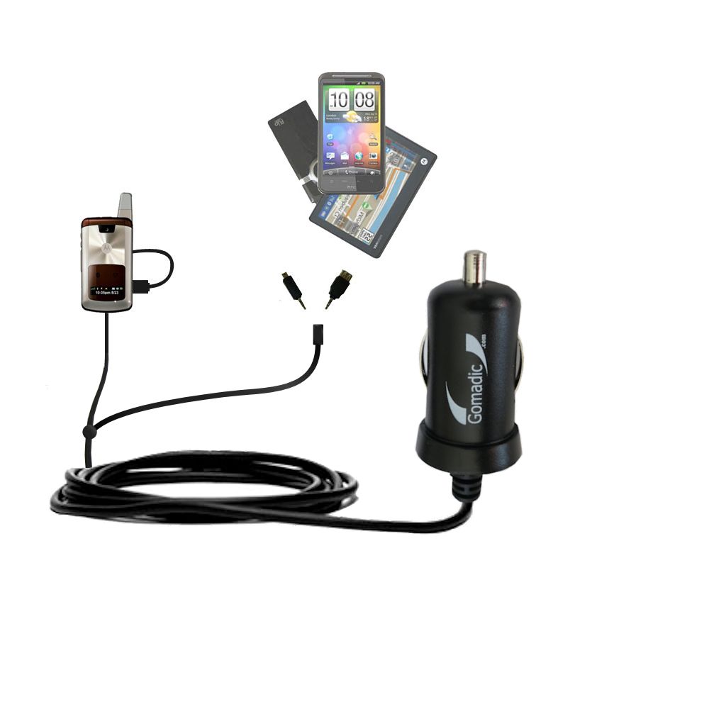 mini Double Car Charger with tips including compatible with the Motorola MOTO i776