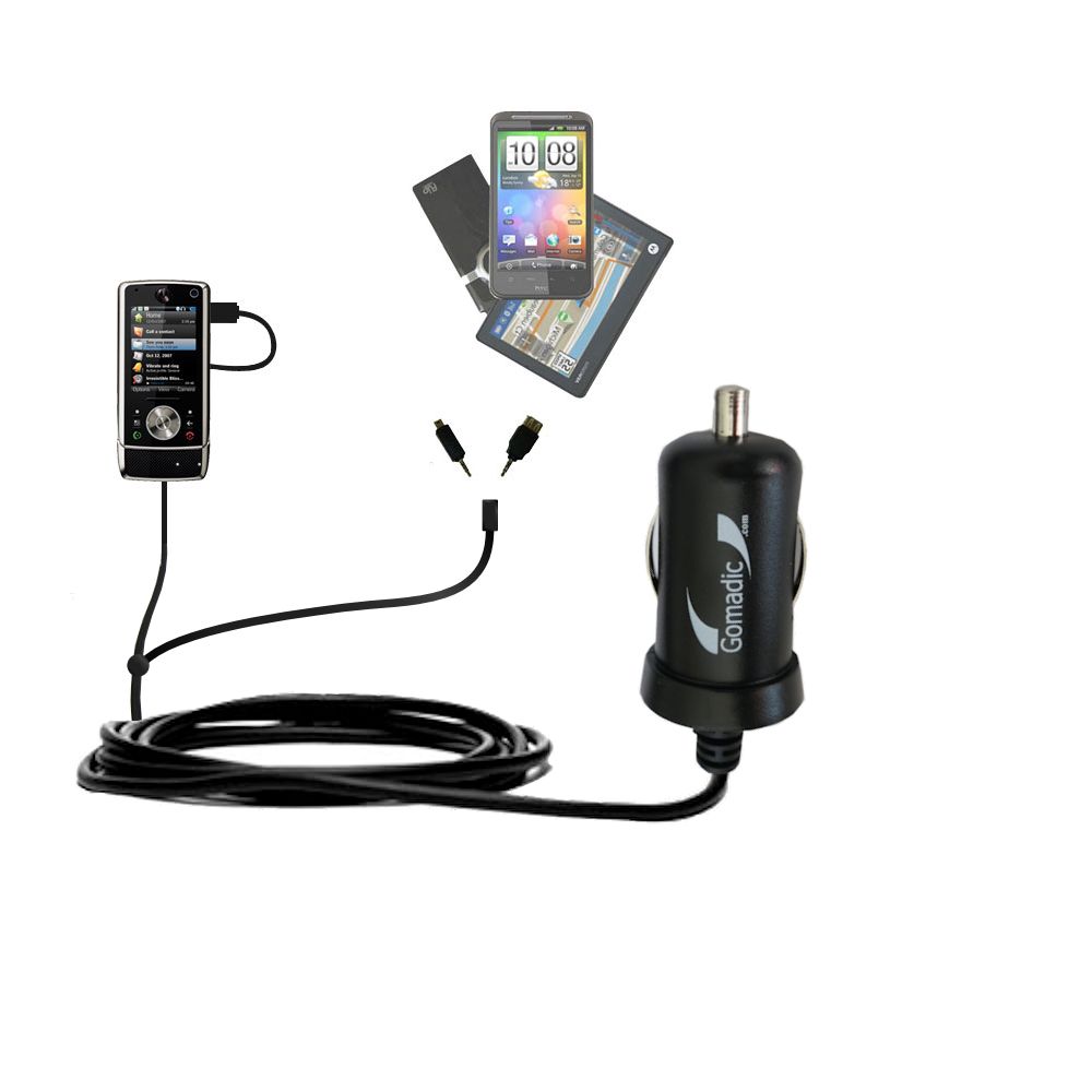 mini Double Car Charger with tips including compatible with the Motorola MOTO Z10