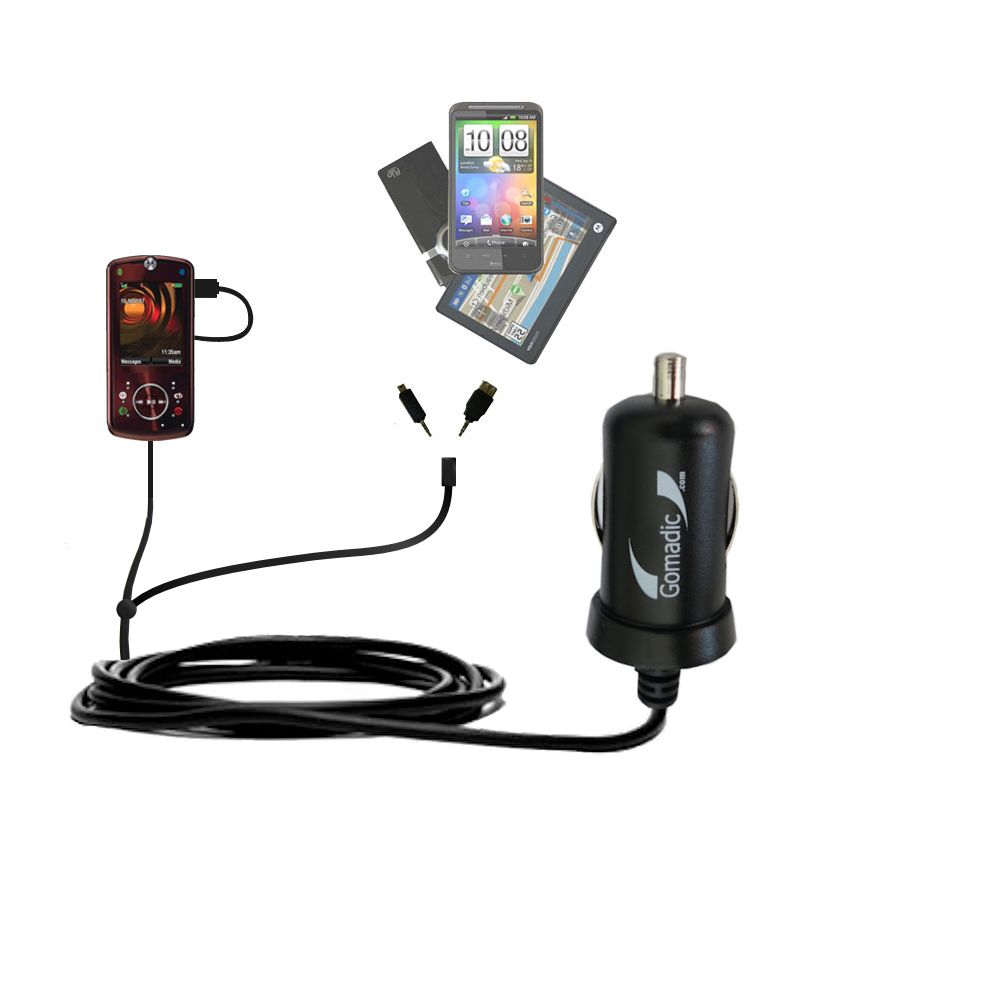 mini Double Car Charger with tips including compatible with the Motorola MOTO Z9