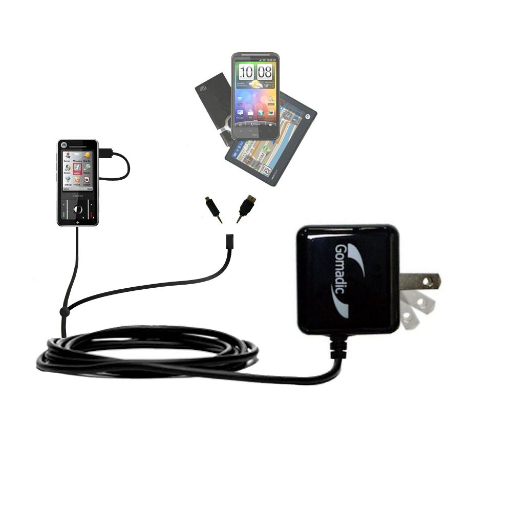 Double Wall Home Charger with tips including compatible with the Motorola Moto ZN300