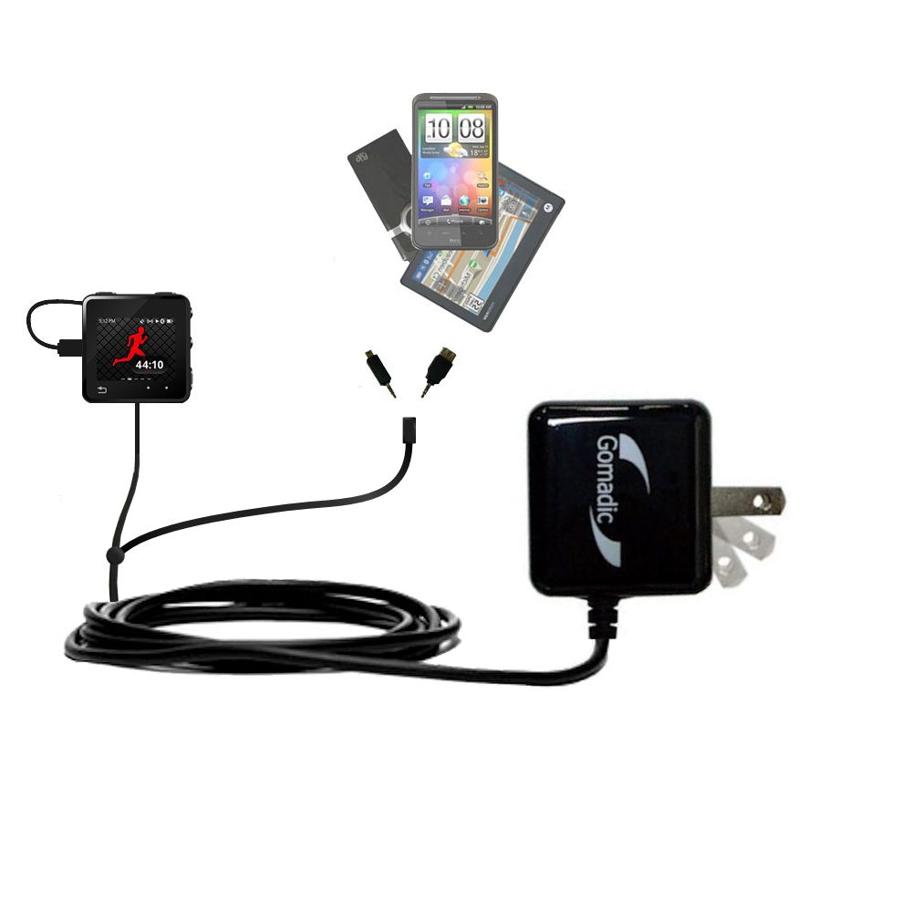Double Wall Home Charger with tips including compatible with the Motorola MOTOACTV