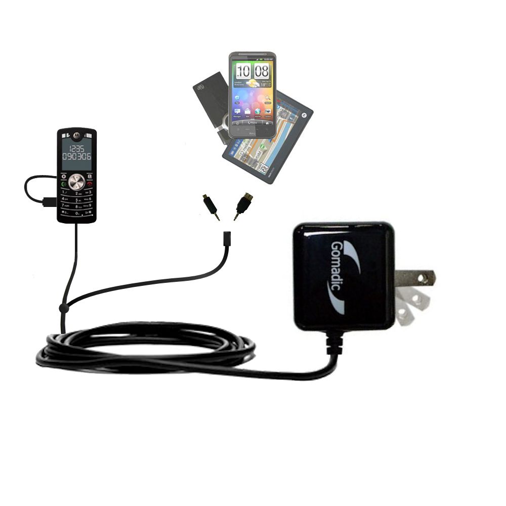 Double Wall Home Charger with tips including compatible with the Motorola Motofone