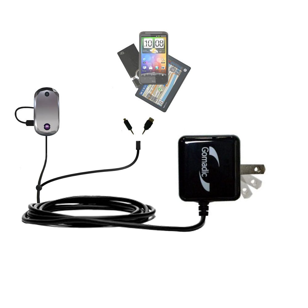 Double Wall Home Charger with tips including compatible with the Motorola MOTOJEWEL