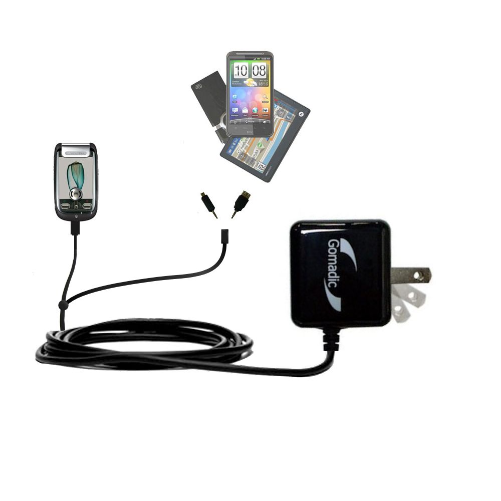Double Wall Home Charger with tips including compatible with the Motorola MOTOMING A1200