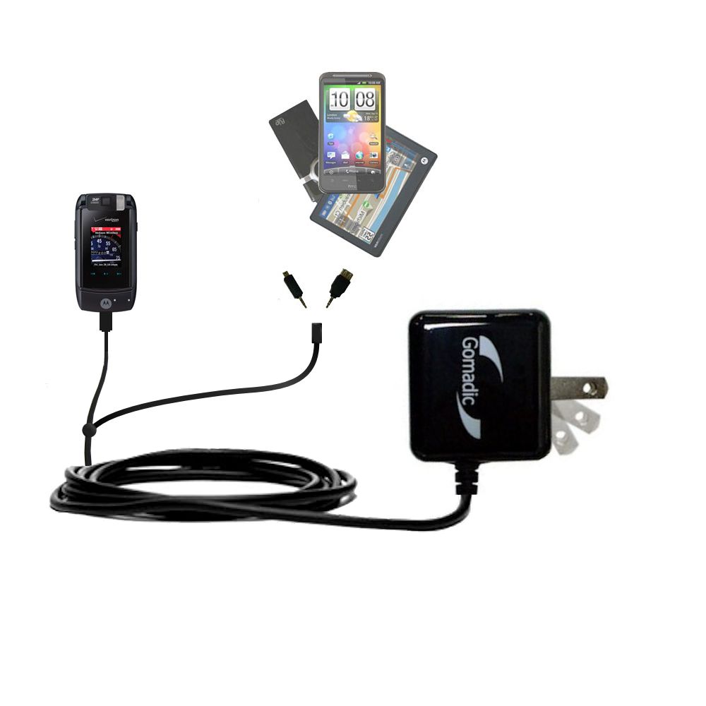 Double Wall Home Charger with tips including compatible with the Motorola MOTORAZR maxx Ve