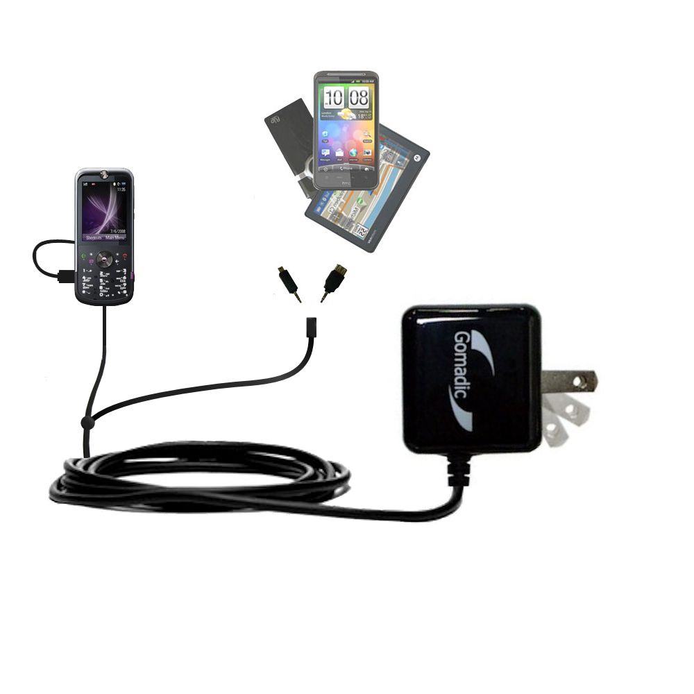 Double Wall Home Charger with tips including compatible with the Motorola MOTOZINE Zine