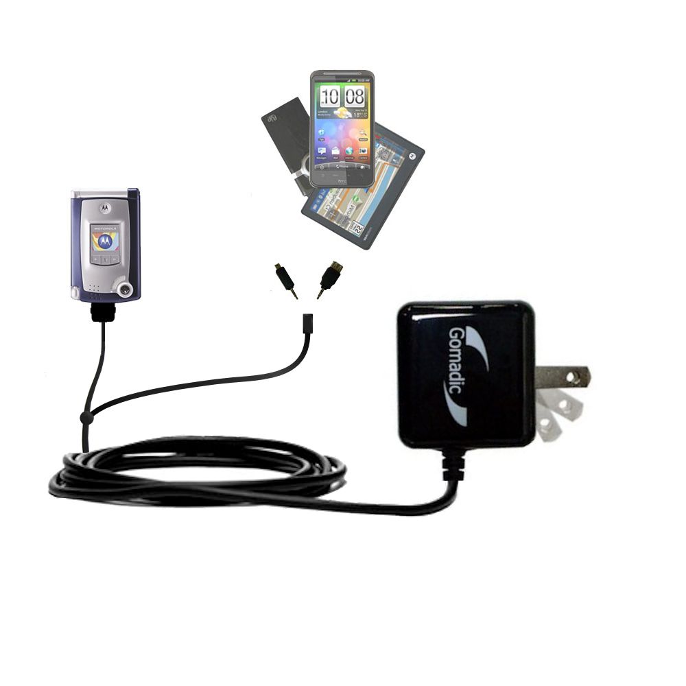 Double Wall Home Charger with tips including compatible with the Motorola MPx